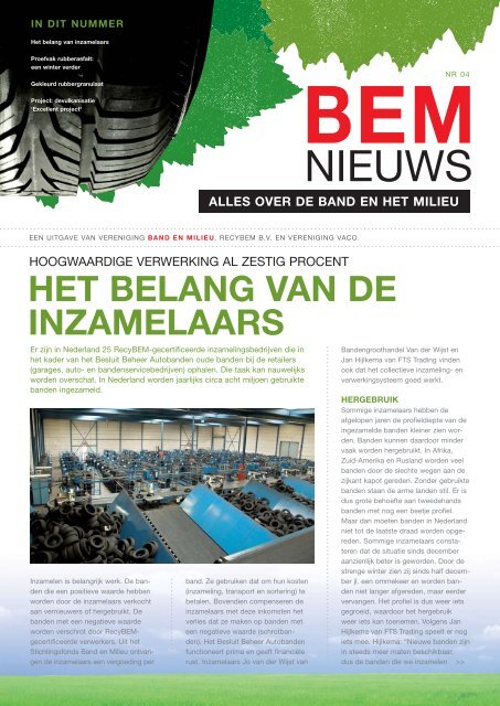 BEM-nieuws juni 2010 - RecyBEM BV en Vereniging Band & Milieu