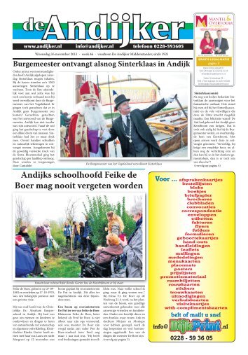 Andijks schoolhoofd Feike de Boer mag nooit vergeten ... - Andijker