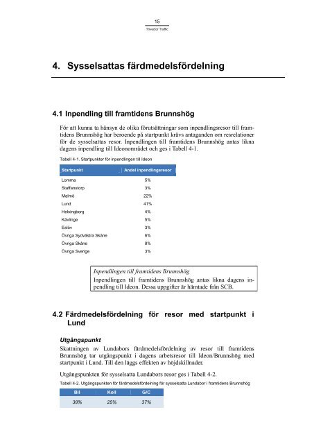 Färdmedelsfördelning för resor till framtidens ... - Lunds kommun