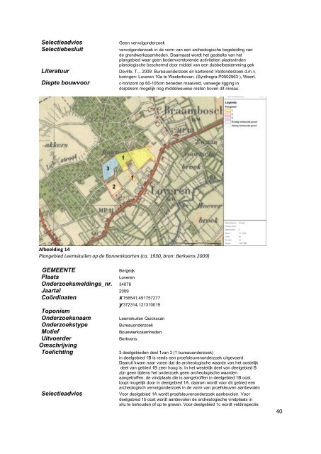 Catalogus archeologische onderzoeken gemeente Bergeijk