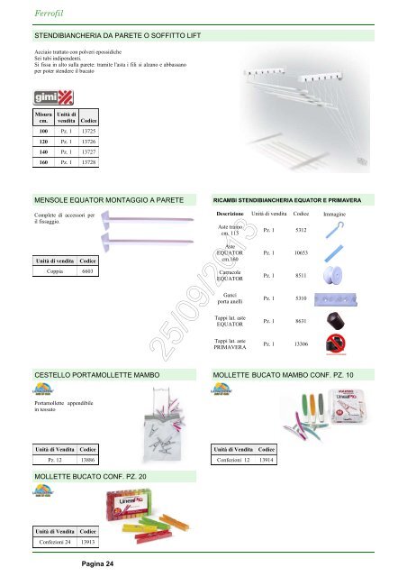 Catalogo Ferrofil 25/09/2013