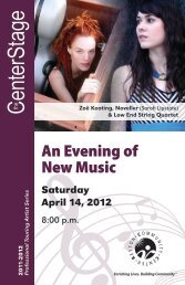 An Evening of New Music -- Program - Reston Community Center