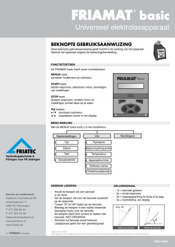 Friamat Basic universeel elektrolasapparaat ... - Akatherm