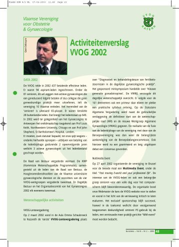 Activiteitenverslag VVOG 2002