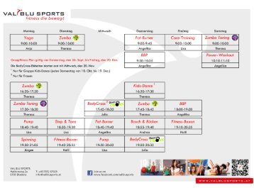 VAL BLU Sports Kursplan 2013 - 26.09 bis 20.12 v5