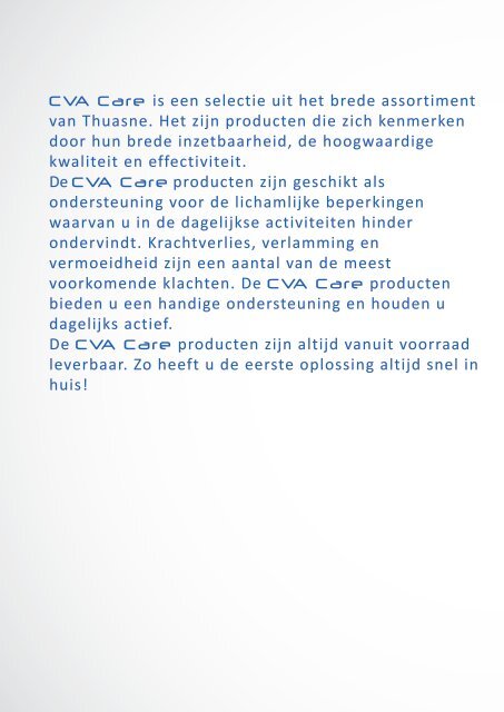 CVA brochure - Thuasne Nederland