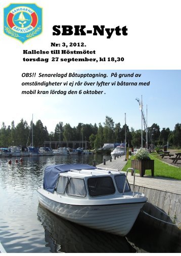 SBK-Nytt 2012.Nr.3 - Sandarne båtklubb