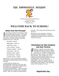 WELCOME BACK TO SCHOOL! - Brookville High School
