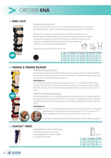 Thuasne Bégats katalog för Ortopediska hjälpmedel