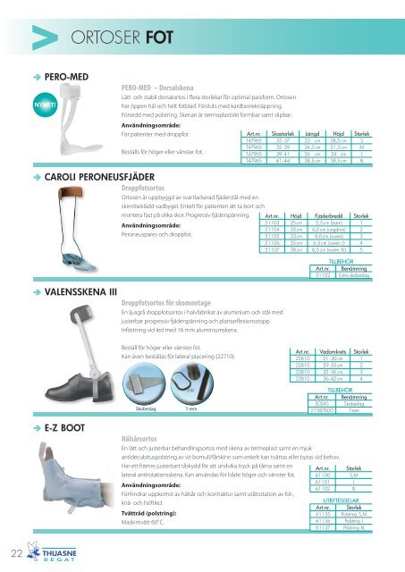 Thuasne Bégats katalog för Ortopediska hjälpmedel