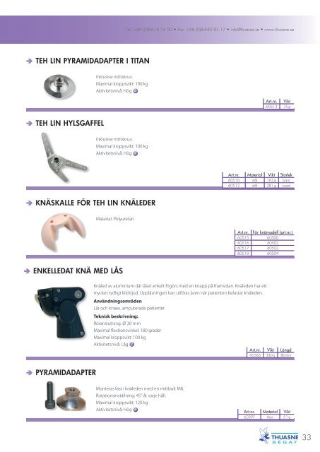 Thuasne Bégats katalog för Ortopediska hjälpmedel