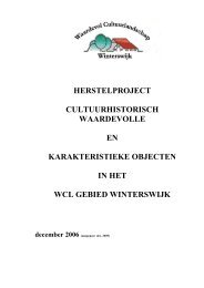 herstelproject cultuurhistorisch waardevolle en karakteristieke ...