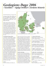 Geologiens Dage 2006 - GeoSites – vigtige brikker i ... - GeologiskNyt