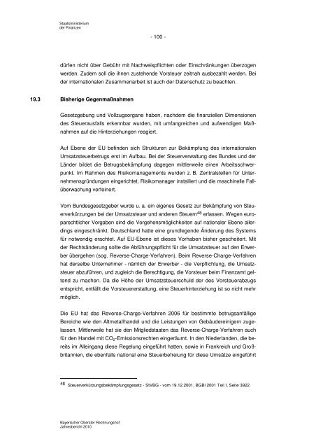 Jahresbericht 2010 - Bayerischer Oberster Rechnungshof - Bayern