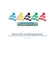 Manual för anmälningstjänsten - Stafettkarnevalen