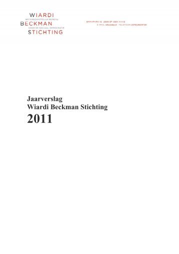 Jaarverslag Wiardi Beckman Stichting