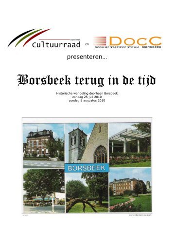 Boekje historische zomerwandeling 2010 ... - DocC Borsbeek