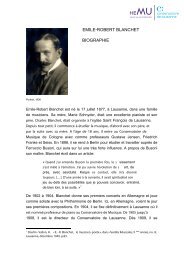 biographie - bibliothèque - Conservatoire de Lausanne