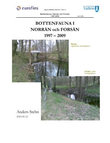 BOTTENFAUNA I NORRÅN och FORSÅN 1997 ... - Stockholm Vatten