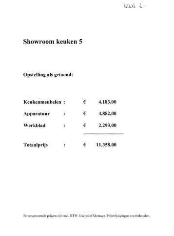 Showroom keuken 5 Opstelling als getoond - BVA Auctions