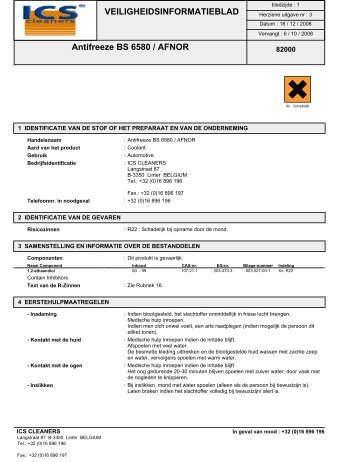 MSDS (KV01) - ics cleaners