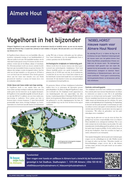 SPECIAL VOGELHORST P04 5 WK28:OPMAAK APRIL GEMEENTE