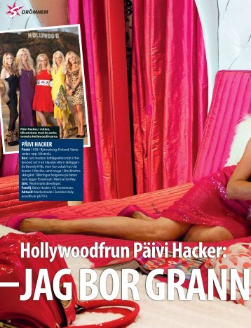 Hollywoodfrun Päivi Hacker: - Anna Jonsson Connell