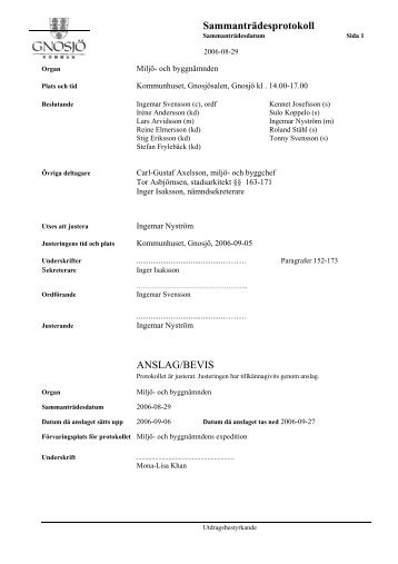 Miljö- och byggnämndens protokoll 20060829.pdf - Gnosjö kommun