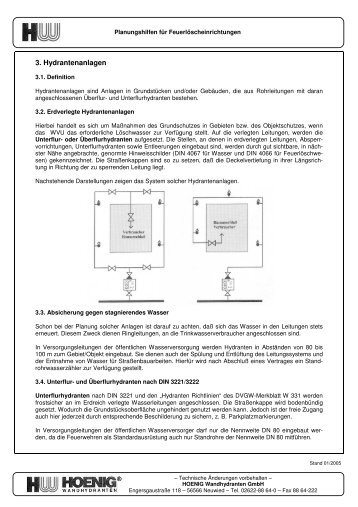 Hydrantenanlagen - Planungshilfe - HOENIG Brandschutz