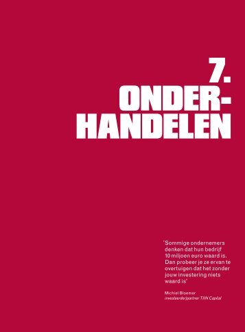 7. ONDER- HANDELEN - Hoe vind ik een investeerder?