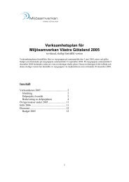 Verksamhetsplan för Miljösamverkan Västra Götaland 2005