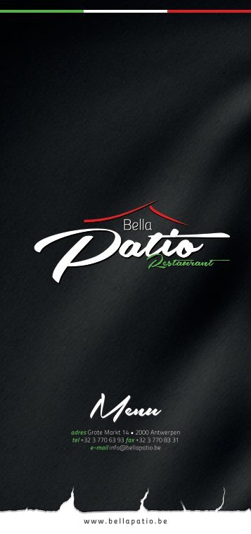 Menu - Bella Patio Antwerpen