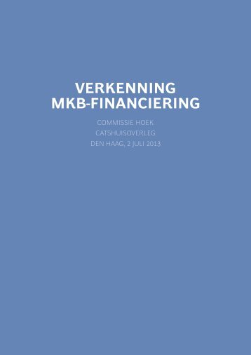 Rapport Commisie Hoek mkb-Financiering - Metaalunie