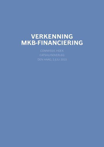 Rapport Commisie Hoek mkb-Financiering - Metaalunie