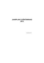 JAARPLAN CLIËNTENRAAD 2012 - Franciscus Ziekenhuis