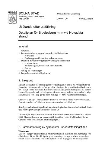 Utlåtande (PDF, 249 kB) - Solna stad