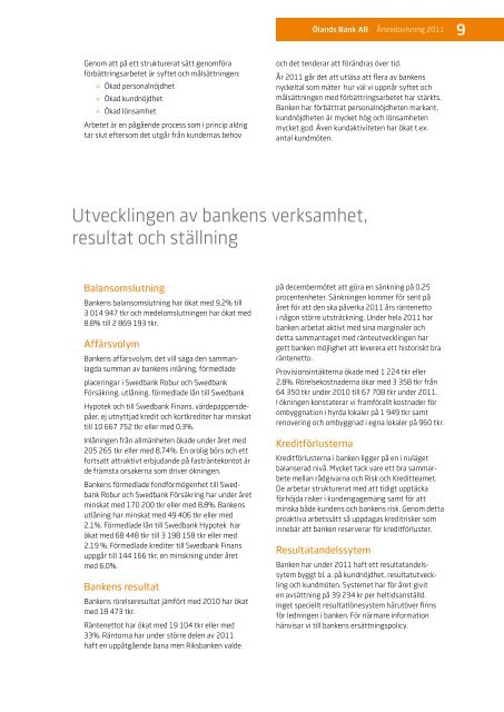 Ölands Banks årsredovisning 2011 (pdf, ca 2,15 MB)