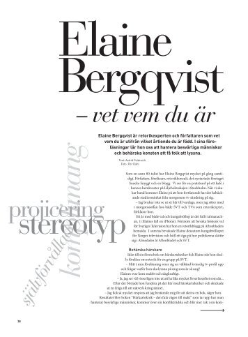 Elaine Bergqvist lär oss snacka snyckt och hantera ... - feldreich.se