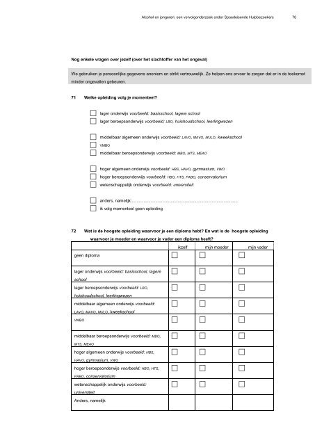 Alcohol en jongeren: een vervolgonderzoek onder Spoedeisende ...