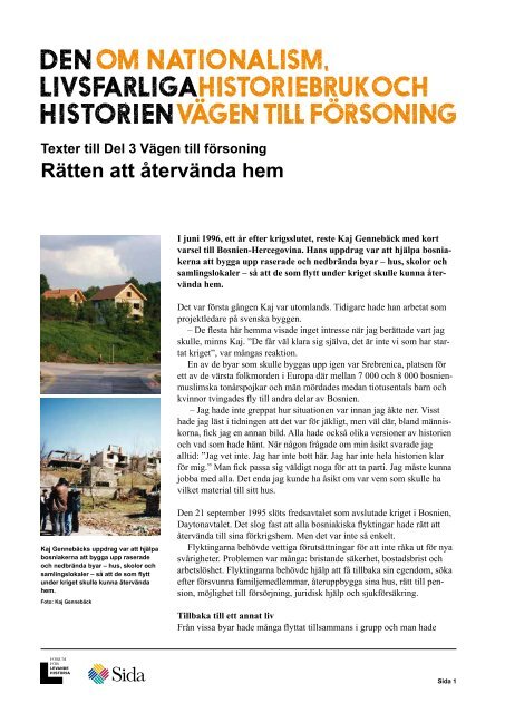 Rätten att återvända hem - Forum för levande historia