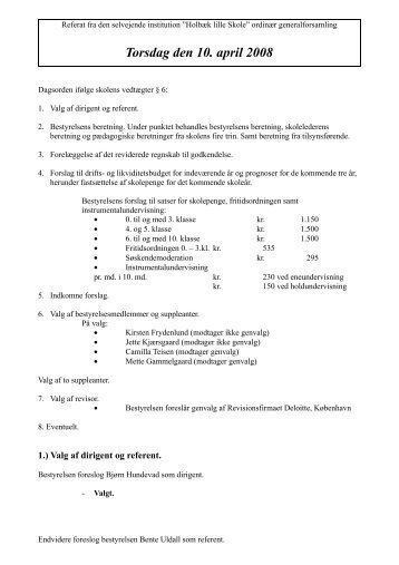 Referat 2008 - Holbæk Lille Skole