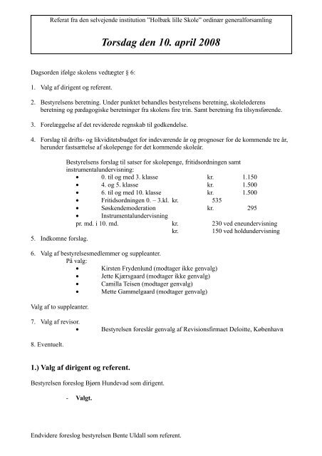 Referat 2008 - Holbæk Lille Skole