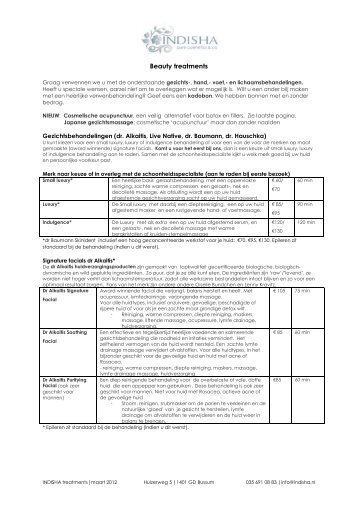 Beauty treatments - Indisha