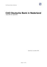 CAO Deutsche Bank in Nederland - FNV Bondgenoten