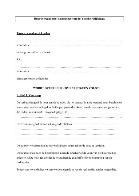 Huurovereenkomst  Advocatenkantoor Schepens & Partners