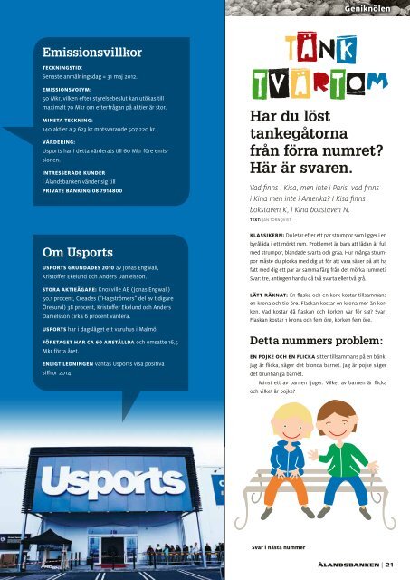 Nummer 5 2012 - Ålandsbanken