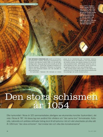 Den stora schismen år 1054 - Till Liv