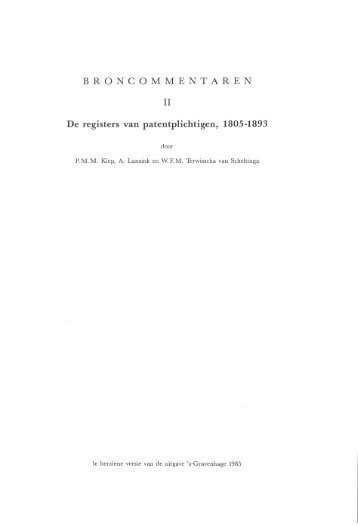 B R O N C O M M E N T A R E N II De registers van ... - Historici.nl