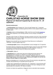 Proposition Carlstad Horse Show 2009 - Karlstads Ridklubb