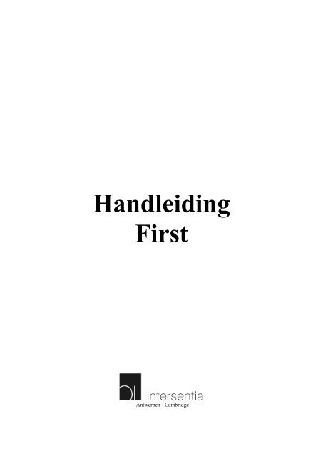 Handleiding First v1 - Intersentia